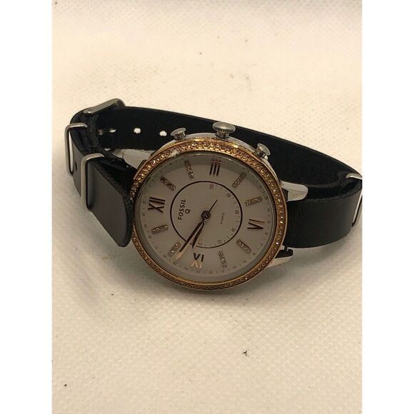 Fossil Q FTW5011 Womens Black Leather Analog White Dial Hybrid Smart Watch HK254 - Picture 5 of 9